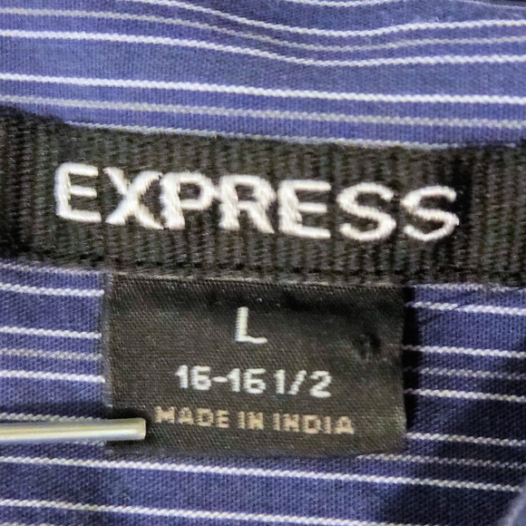 Express Button Down Blue Shirt w/Embroidered Desig - Picture 4 of 6